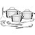Conjunto de Caçarolas Tramontina Allegra em Aço Inox e Indução 3 pçs com Utensílios em Inox 5 pçs - Imagem 1