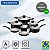 Jogo de Panelas 12 Peças Tramontina Turim Antiaderente com Conjunto de Utensílios 5 pçs Preto - Imagem 2