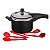 Panela de Pressão 4,5L Tramontina Vancouver Effect Antiaderente Preto com Jogo de Utensílios Vermelhos - Imagem 1