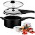 Panela de Pressão 2 em 1 Tramontina Vancouver 3 Litros Antiaderente Preta com Jogo de Potes em Inox e Tampa Extra - Imagem 1