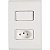 Tramontina Liz Conjunto 2x4 1 Interruptor Simples + 1 Tomada Branco 10A 250V - Imagem 1