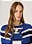 CARDIGAN TRICOT LINA DUDALINA FEMININA AZUL LISTRADO - Imagem 4