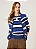 CARDIGAN TRICOT LINA DUDALINA FEMININA AZUL LISTRADO - Imagem 1