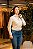 CAMISA DUDALINA MANGA LONGA LISTRADA FEMININA BEGE CLARO - Imagem 3