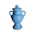 QUARTINHA DE LOUÇA 12CM AZUL CLARO COM ASAS - Imagem 1