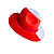 CHAPÉU FELTRO BICOLOR BRANCO/VERMELHO - Imagem 1