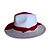 CHAPÉU FELTRO BICOLOR BRANCO/VERMELHO - Imagem 3