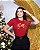 Camiseta feminina Coleção de Fim de ano Paz vermelha - Imagem 1