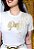 Camiseta feminina Coleção de Fim de ano Paz Branca - Imagem 2
