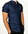 Camisa Slim Fit masculina Jeans manga curta Original - Imagem 2