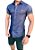 Camisa Slim Fit masculina Jeans manga curta Original - Imagem 3