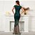 vestido de Festa Formatura Madrinha verde Sereia com decote em V - Imagem 8