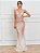 Vestido Longo  modelo sereia Lantejoula Feminino Decote V Dourado preto Nude champanhe - Imagem 9