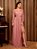 Vestido de Festa Simples e Elegante Rosé e verde Decote V - Imagem 8
