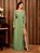 Vestido de Festa Simples e Elegante Rosé e verde Decote V - Imagem 13