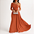 Vestido Longo Terracota Madrinha Manga Única com Bojo - Imagem 1