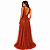 Vestido Terracota Longo de Festa em Tule para Madrinha de Casamento Elegante - Imagem 2