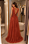 Vestido Terracota Longo de Festa em Tule para Madrinha de Casamento Elegante - Imagem 3