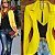 Blazer Amarelo Slim Fit Feminino Acinturado Social - Imagem 1