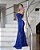 Vestido Festa Longo Azul Royal Sereia Renda Alça Fina Madrinha casamento - Imagem 3