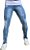 Calça Jeans Masculina Slim Fit Rasgada destroyed Com Lycra Azul Claro - Imagem 1