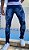 Calça Jeans Masculina Slim Fit Rasgada destroyed  Super Skinny Com Lycra Azul escuro - Imagem 2