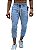 Calça Jeans Masculina Slim Fit Rasgada destroyed Cordão Super Skinny Com Lycra - Imagem 1