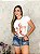 Blusa T-Shirt com Estampa Viscolaycra Branca - Imagem 1