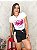 Blusa T-Shirt com Estampa Viscolaycra Branca - Imagem 1