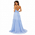 Vestido Longo Azul Serenity Musseline Alças Finas Madrinha Casamento Formatura - Imagem 2