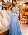 Vestido Longo azul serenity Baile Festa Madrinha Casamento Formatura - Imagem 1
