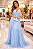 Vestido Longo azul serenity Baile Festa Madrinha Casamento Formatura - Imagem 3