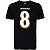 Camiseta NFL Baltimore Ravens Lamar Jackson 8 Masculina Preta NTK Big Number - Imagem 3