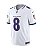 Jersey NFL Baltimore Ravens Lamar Jackson 8 Nike Modelo 2026 Masculina Branca Adulto e Infantil Fuse - Imagem 3