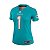 Jersey NFL Miami Dolphins Tua Tagovailoa 1 Nike Feminina Verde Fuse - Imagem 3