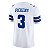 Jersey NFL Dallas Cowboys George Pickens 3 Nike Masculina Branca Adulto e Infantil Fuse - Imagem 3