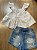 CONJUNTO BLUSINHA E SHORTS JEANS GABRIELA AQUARELA - Imagem 1