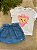 CONJUNTO CAMISETA E SHORT SAIA JEANS KUKIÊ - TAM 2 AO 10 - Imagem 1