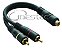 CABO Y 1RCA FEMEA  2RCA MACHO PRETO 0,25M - Imagem 1