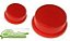 KNOB  CAPA REDONDO - VERMELHO - 12X12X7,3MM - Imagem 1