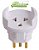 PLUG / TOMADA ADAPTADOR PINO 2P T - BRANCO - 1211E - Imagem 1