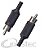 PLUG RCA MACHO PRETO COM RABICHO - Imagem 1