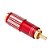 PLUG RCA MACHO PROFISSIONAL OURO INTEIRO  VERMELHO - Imagem 1