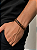 Pulseira Bicolor Couro Sintético Aço Inox 20cm - Imagem 1