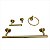 Kit Banheiro Acessórios 4 Peças Inox - Dourado Fosco - Imagem 1