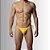 Tanga Cueca Calcinha Masculina Ajustável Preto Fio Dental Amarelo - Imagem 1