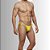 Tanga Cueca Calcinha Masculina Ajustável Preto Fio Dental Amarelo - Imagem 2