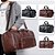 Grande bolsa de viagem masculina de couro macio viagem de negócios bolsa de féri - Imagem 1