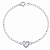 Pulseira em Prata 925 com Coração em Cristal Transparente - Imagem 1