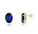 Brinco Ponto de Luz Oval com Cristal Azul Safira Banhado a Ouro 18k — Ale Semijoias - Imagem 1